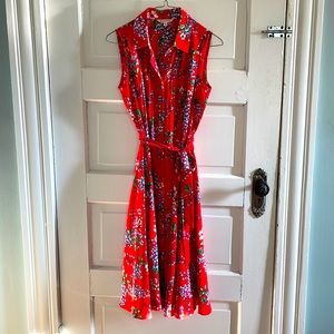 Vintage Style Red Floral Dress